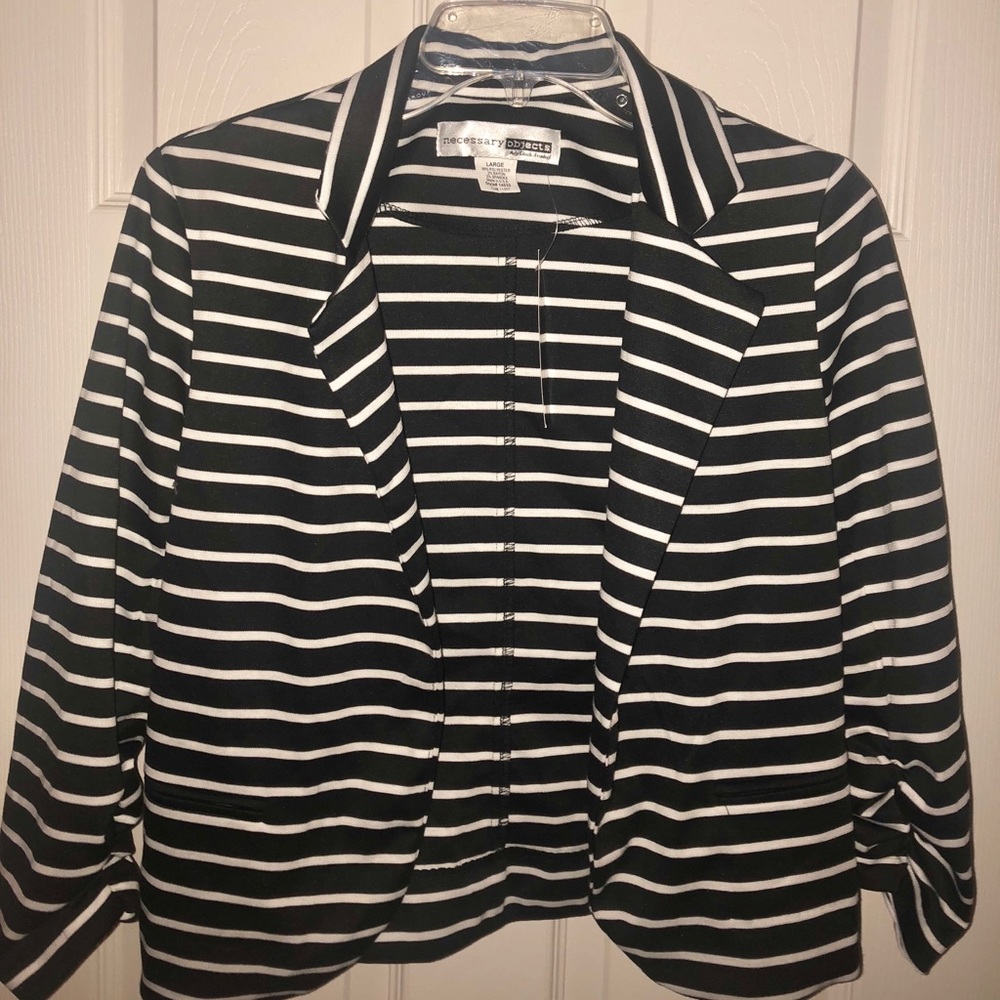 Black and White Cropped Blazer